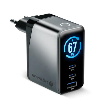 Charger GaN 1 X Usb, 2 X USB-C Charging Fast 4 + 67W Black — image 1