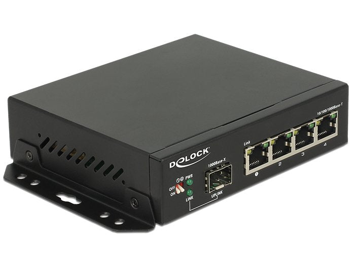 Delock Switch Gigabit 4x RJ45 1XSFP Black