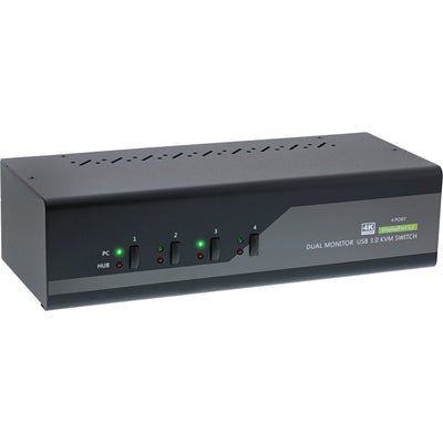 Inline Switch KVM , 4 Ports Monitor Double DisplayPort 1.2, 4K, USB 3.0, Audio — image 1