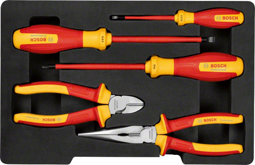 Bosch Professional Set Of Tools Mixtas Vde, 5 Pieces Red/Yellow Cortadores Laterales, Pliers Punta Fina, 3 Des — image 1
