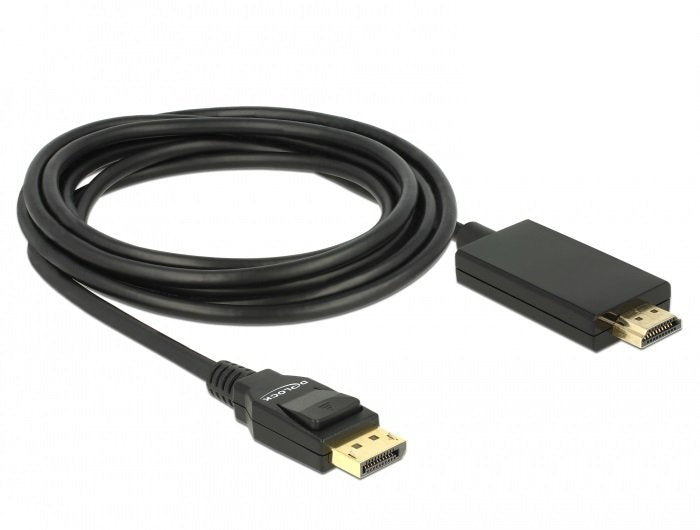 Delock Cable DisplayPort 1.2 Male Hdmi-a Male 3M Black 4K