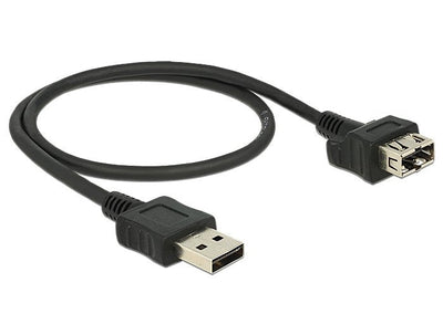 Delock 0.5M 2XUSB2.0-A USB Cable 0,5M 2.0 USB a Black — image 1