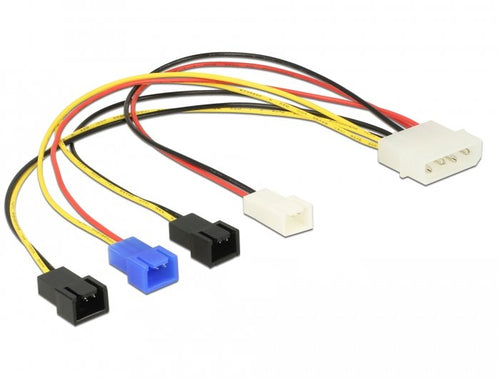 Delock 85516 Cable Power Molex 4PIN - 4X 2PIN Fan M/M 0.20M — image 1