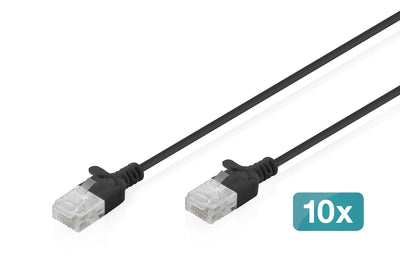 CAT.6 U-UTP Slim Network Cable, 5M, Black 10 Pcs — image 1