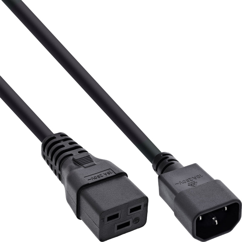 Inline Power Adapter , IEC-60320 C14 a C19, 3X1,5MM², Max. 10A, Black 3M