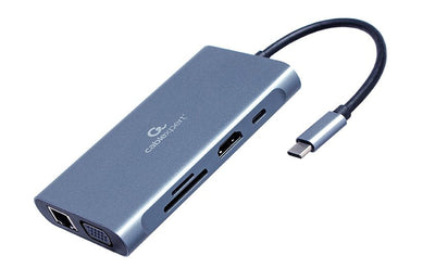 Adapter Multiportas 7 Em 1 USB Type-c (HUB3.0 + HDMI + VGA + Pd + Leitor Cartã Or + Áudio Stereo Cinza Espacia — image 1