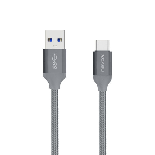 Nevox 1480 USB Cable 2M USB 3.2 Gen 2 (3.1 Gen 2) USB a USB C Grey — image 1