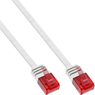 Inline Flat Ultraslim Network Cable U/UTP CAT.6 Gigabit Ready White 1,5M — image 1