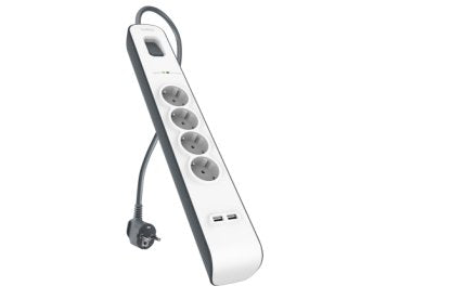 Belkin BSV401CA2M Limitador Voltage Black White 4 Salidas AC 2M
