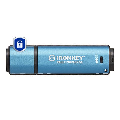 Kingston USB Flash Drive Ironkey Vault Privacy 50 64GB, IKVP50/64GB