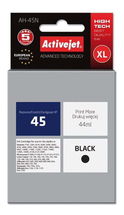 Activejet Ink Ah-45N (reemplazo HP 45 51645A - Supreme - 44ML - Black — image 1