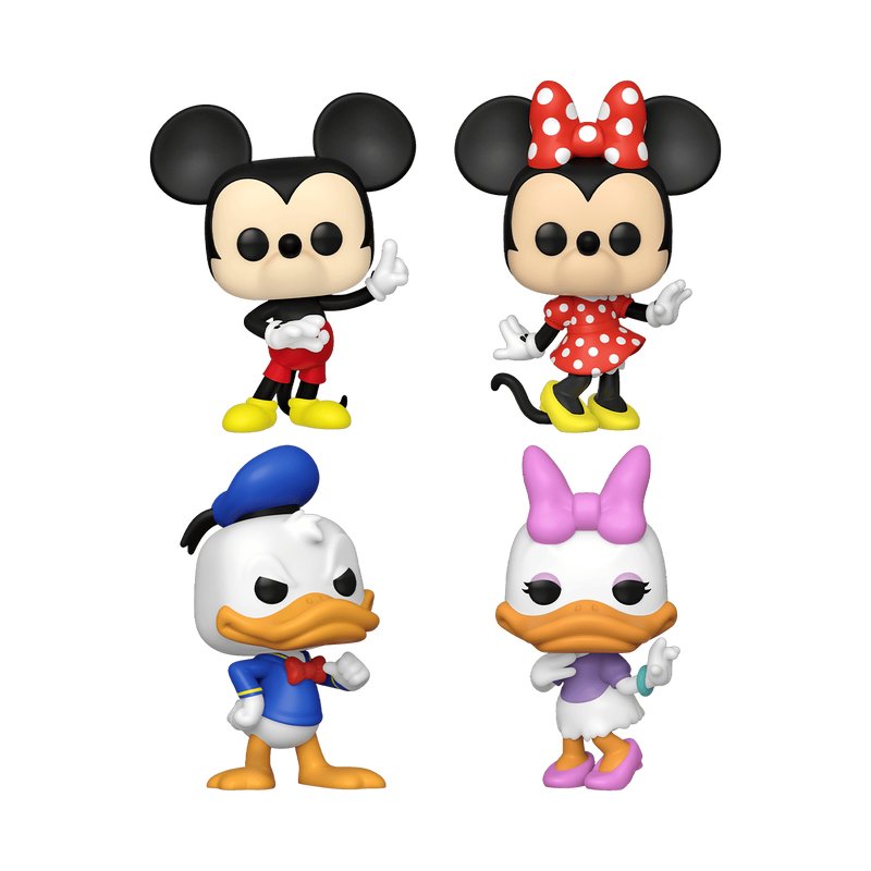 Funko Pack 4 Pop Mickey, Minnie, Donald Y Daisy - Disney 100 Edición Especial - 889698703390