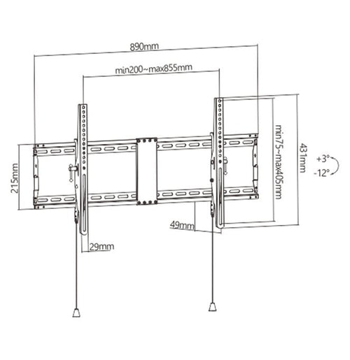 Gembird WM-90T-01 Wall Mount TV Tilt 43-90 (70KG) — image 1