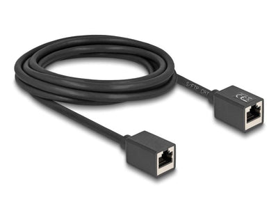 Delock Network Cable Alargador Empalme RJ45 Connector Female a RJ45 Connector Female CAT.6A S FTP 3M Black — image 1
