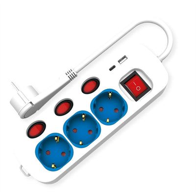 Roline Power Strip 3 Sockets With Switch Charger USB a + C, 1,5M — image 1