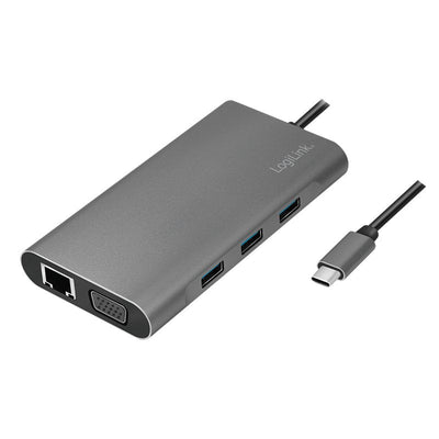 Logilink Estación Acoplamiento USB 3.2 GEN1, Usb-c, 10 Ports Pd, Silver — image 1