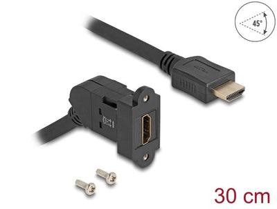 Delock HDMI Connector Female Recessed 45° Angulado/HDMI St 30CM 8K 60HZ — image 1