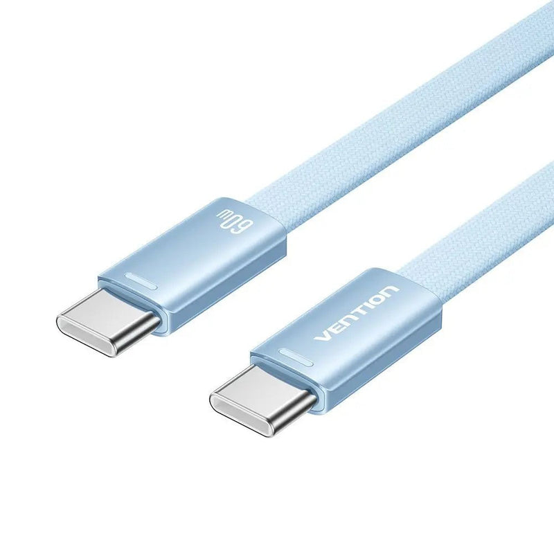 Vention Flat USB 2.0 USB-C M-m Cabl 3A Cable 2M Blue Aluminum
