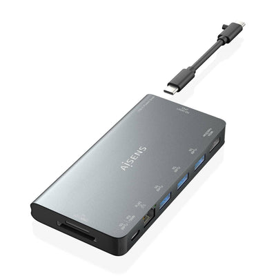 Aisens USB-C Dock 8 1 - USB-C a 1x HDMI - 1x RJ45 - 3x USB-A - 1x USB-C Datos + Pd - 1XSD - 1XMICRO SD - 10CM  — image 1