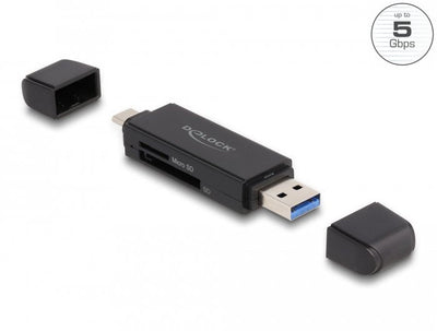 Delock Card Reader External Superspeed USB 5Gbps USB Type-c™ / Tipo-a Cards Memory SD And microSD — image 1