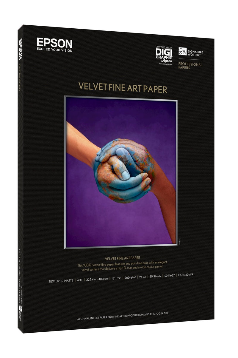 Epson Gf Paper Velvet Fine Art. A3 +, 20 H, 260G.