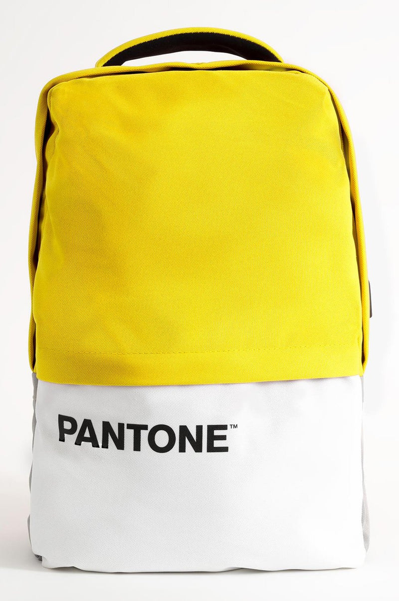 Backpack Laptops Pantone PT-BK102Y Informal White Yellow Poliéster