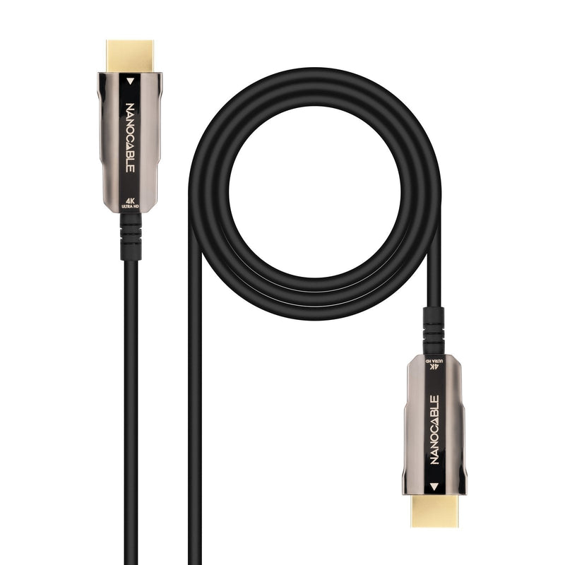 Nanocable HDMI Cable V2.0 Aoc Male a HDMI V2.0 Male 15M - 4K@60HZ 18Gbps - Black
