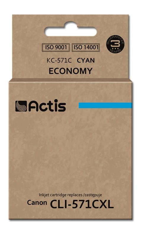 Actis Ink KC-571C (reemplazo Canon CLI-571C - Standard - 12ML - Cyan)