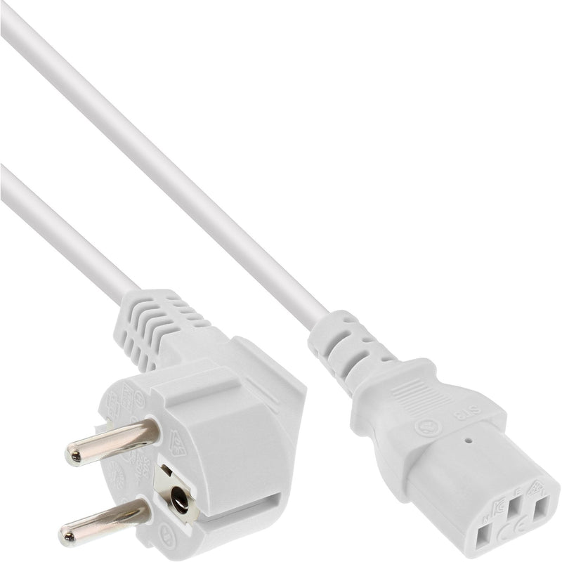 Inline Cable Power , Schutzkontakt a IEC Female 3 Pines, White 0,3M