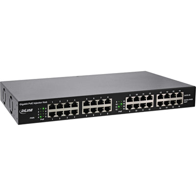 Inline PoE + Gigabit Network Injector Hub 16 Ports (16X PoE + ), 1GBIT/S, 19 Stands Incluidos), Metal 2 Fans — image 1