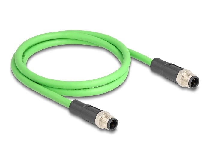 Delock 80416 Cable M12 Codificado D 4 Pin Male a Male Pur (tpu) 1M