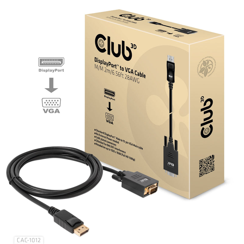CLUB3D Cable DisplayPort VGA M 2M Retail