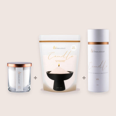 Dark Honey Size Trio, 160g Candle + 350g Refill + 650g Tube