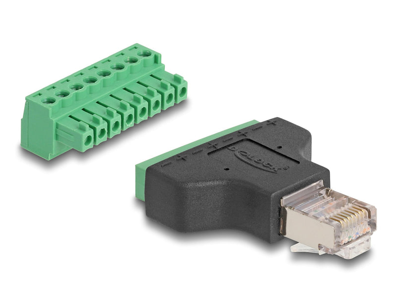 Delock 66471 Adapter RJ45 Male Bloque Terminals 8 Contactos And 2 Partes 3,81MM