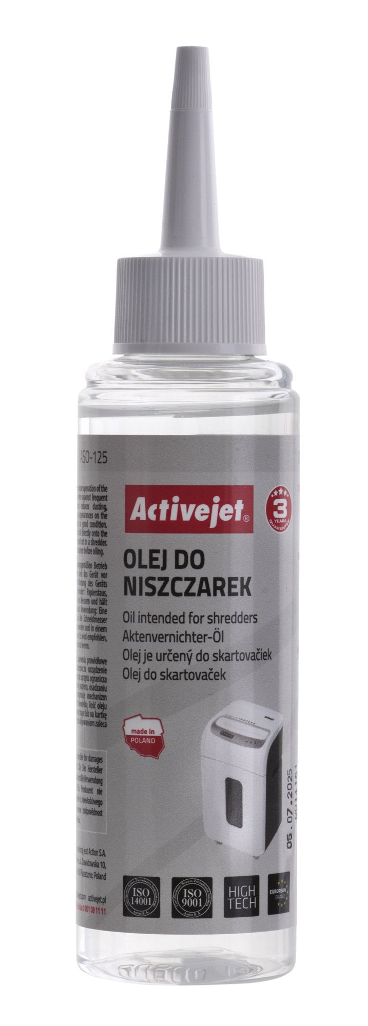 Activejet ASO-125 Oil Destructoras Documentos 125ML