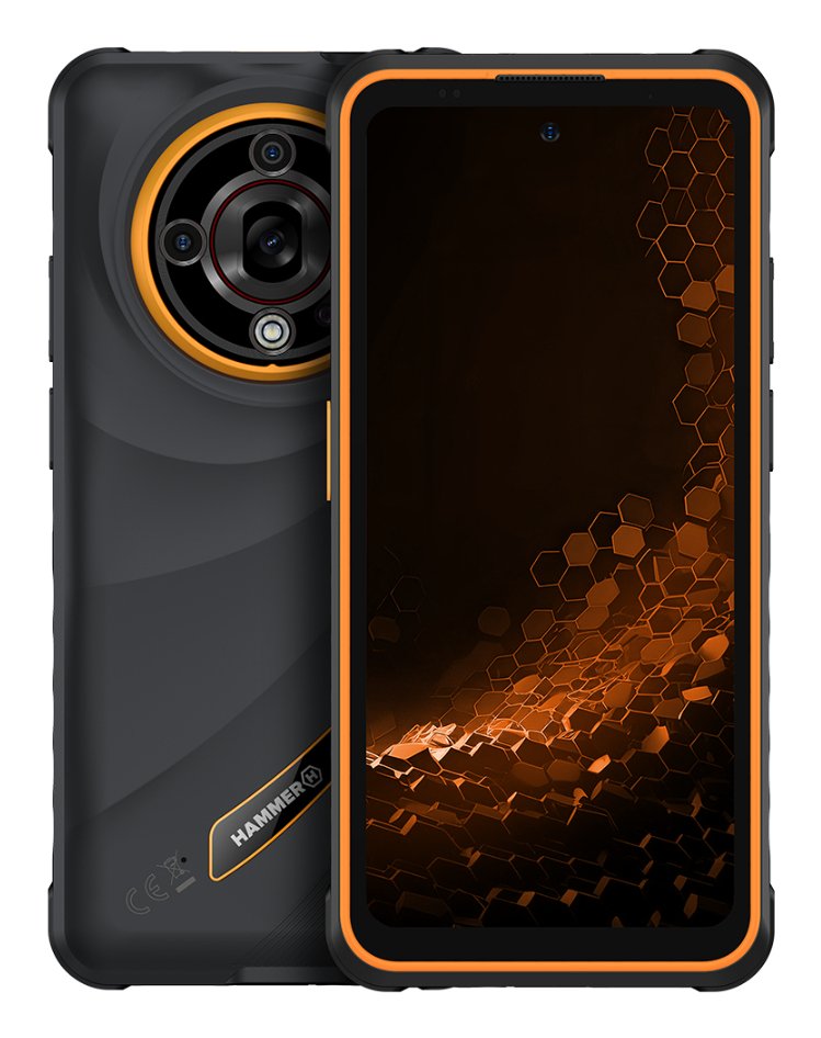 Hammer Smartphone Rugerizado Iron 6 5G 6GB 128GB 6.56 Black Orange