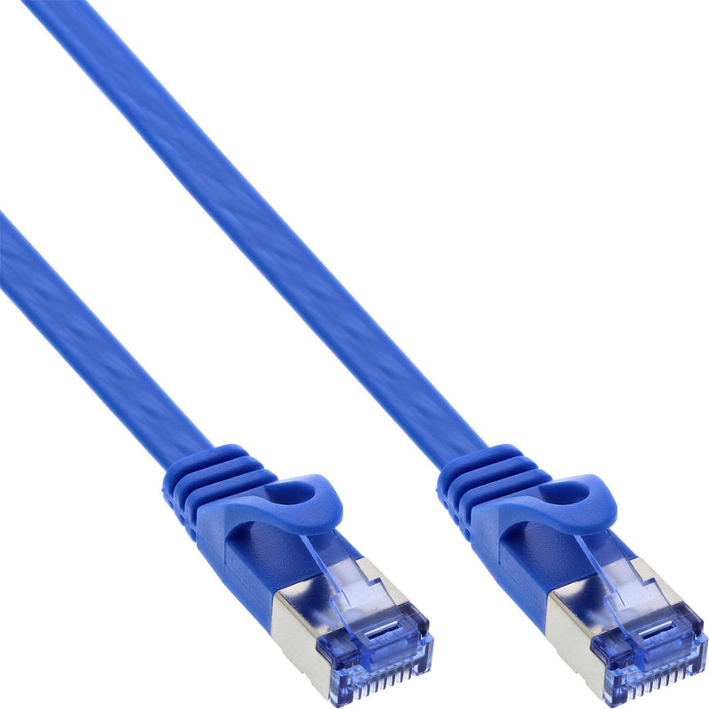 Inline Network Cable Flat , U/FTP, CAT.6A, Blue 7M