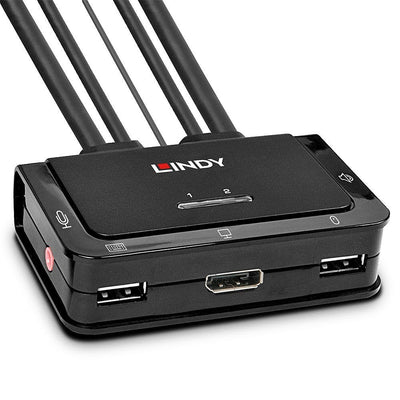 Lindy 2 Port DisplayPort 1.2, USB 2.0 KVM Switch With Audio — image 1