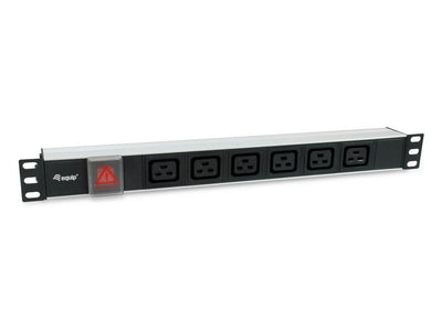 Equip Power Strip Rack 19 1U 6 Sockets C19 With Switch Connector IEC20 333319 — image 1