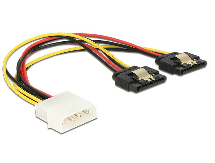 Delock Cable Power Molex Male - 2 X SATA Female 20CM