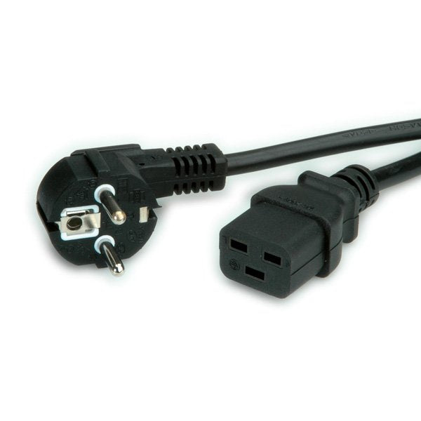 Value Cable Power Contact Protection CEE7 7 - IEC320-C19, 16A, Black 3M