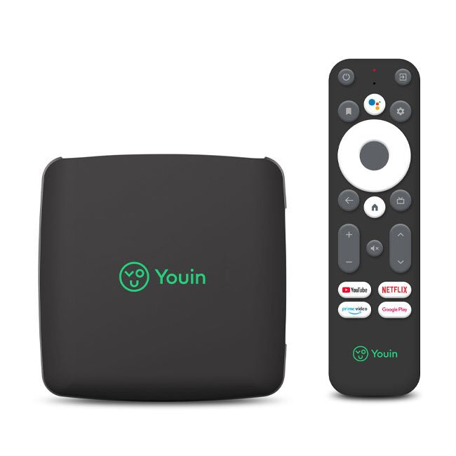Youin Receptor You-box T2 Android TV 12.0 With Sintonizador Tdt DV-T2 Hevc Chromecast Google Assistant 2GB RAM
