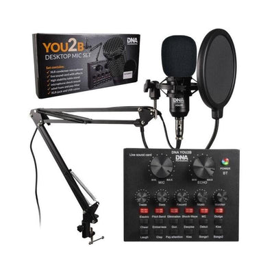 Dna YOU2B - Kit Podcasts Microphone Interfaz Audio, Tripod — image 1