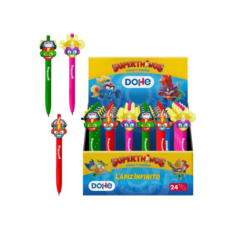 Dohe Superthings Expositor With 24 Pencils Infinitos - Punta Retractable - Colours Surtidos