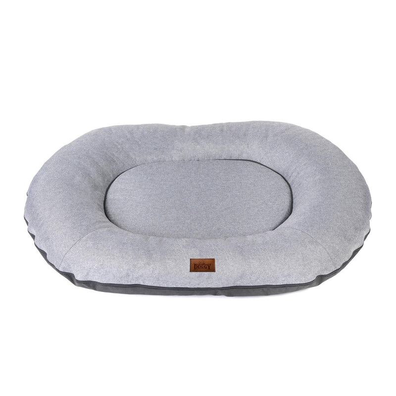Oval Dog Basket Bed – Grey, L