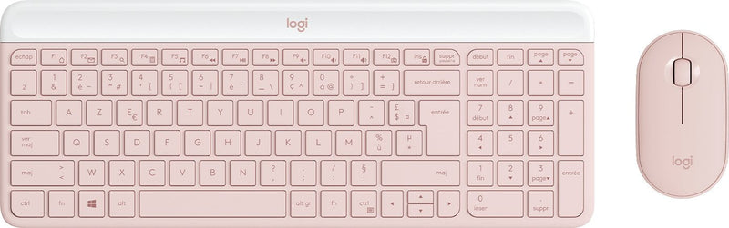 Logitech Slim Wireless Combo MK470 Set Of Keyboard And Wireless Mouse 2.4GHZ Azerty French Pink