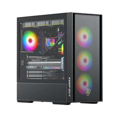 Box Semitorre ATX XC-805 Mesh ARGB Keepout Bahías Int.: 1X3.5'', 1X2.5'' / Usb: 2x USB 3.0 / Audio: In/Out — image 1