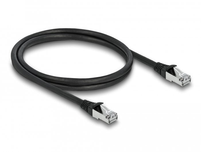 Delock RJ45 Network Cable CAT.6A S FTP Pur Outdoor 1M Black