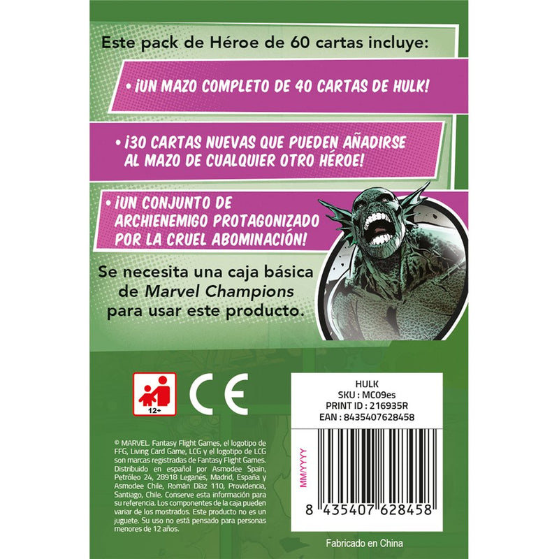 Set de Escritorio Marvel Champions Hulk Pegi 14