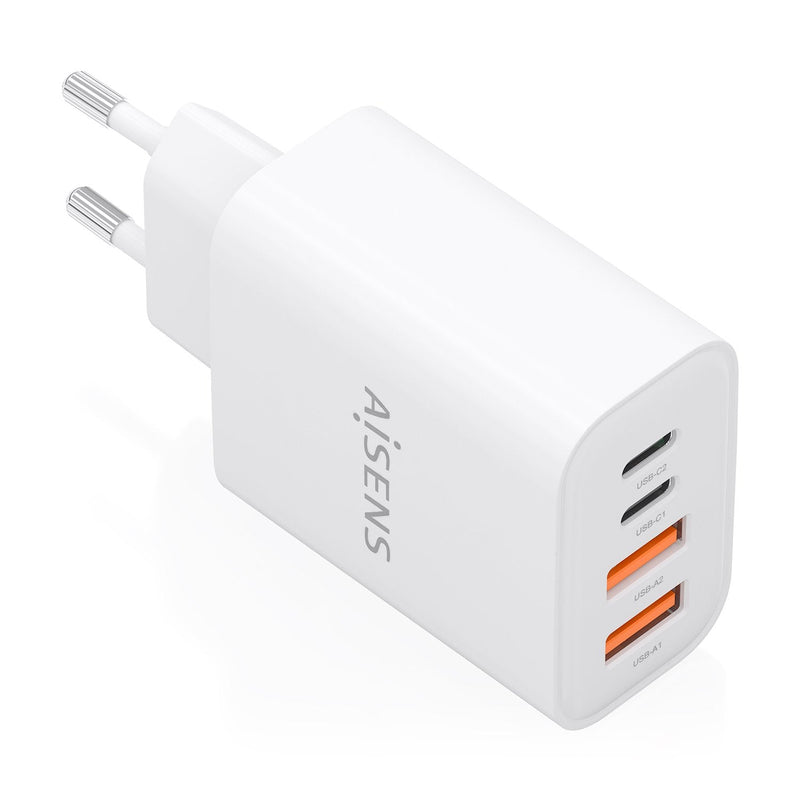 Aisens Charger GaN 32W, 2x USB-C PD 3.0, 2x USB-A, White